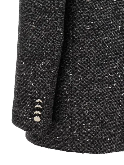 Tagliatore Jasmine Herringbone Double-breasted Peacoat In Gray