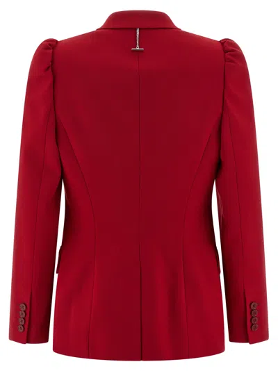 Alexander Mcqueen Mcqueen One-button Wool Grain De Poudre Jacket In Red