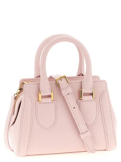 Alexander Mcqueen Mini Leather Birdee Cross-body Bag In Pink