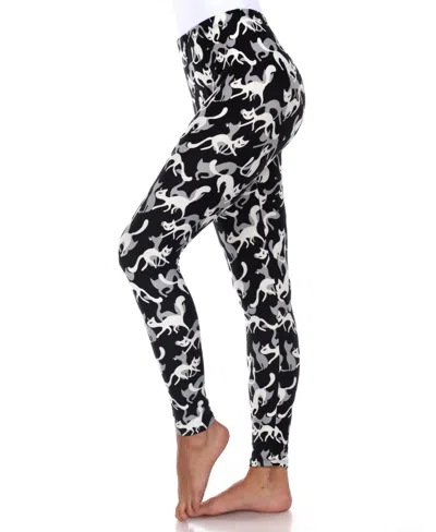 White Mark Plus Size Cat Print Legging Pants, 2-pack In Multi