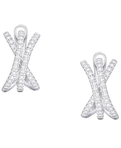 Macy's Diamond Earrings (1/2 Ct. T.w.) In Sterling Silver In Silver