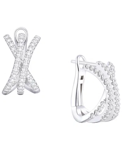 Macy's Diamond Earrings (1/2 Ct. T.w.) In Sterling Silver In Silver