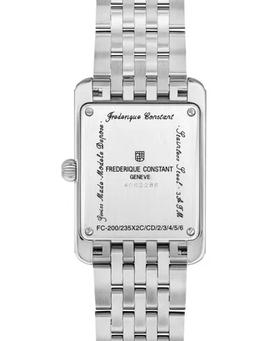 Frederique Constant Classics Carree Small Seconds Watch, 25mm X 36mm In Metallic