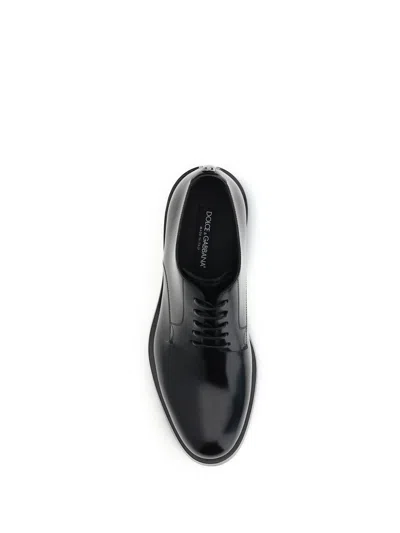 Dolce & Gabbana Raffaello Derby Lace-up Shoes In Black