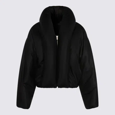 Alaïa Taffeta Padded Bomber Jacket In Black