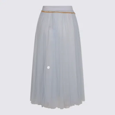 Elisabetta Franchi Starlight Midi Belted Skirt In Blue