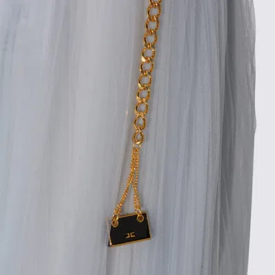 Elisabetta Franchi Starlight Midi Belted Skirt In Blue