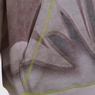 Diesel Hooded Graphic Print Sweatshirt Front Pocket In Brown