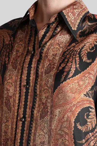 Zimmermann Longline Paisley Pattern Top In Brown