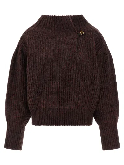 Dries Van Noten Women Oversized Sweater In Wool And Alpaca In Brown