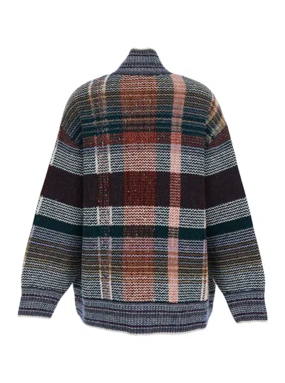 Missoni Oversized Cardigan With Embroidered Wool Blend In Multi