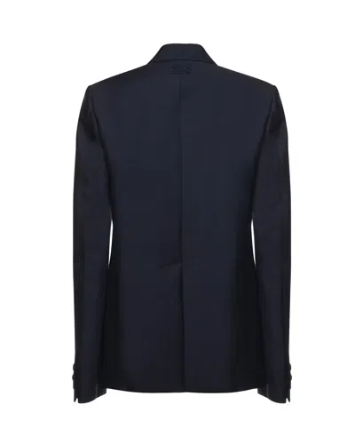 Miu Miu Single-breasted Jacket In Kid Mohair In Blue