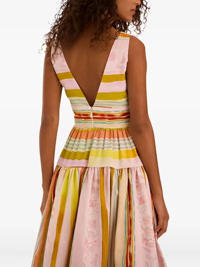 Hunter Mara Midi Dress In Abstract Stripe In Multi