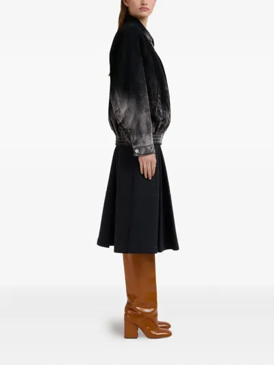 Marni Washed Zip-up Bomber Jacket In Black