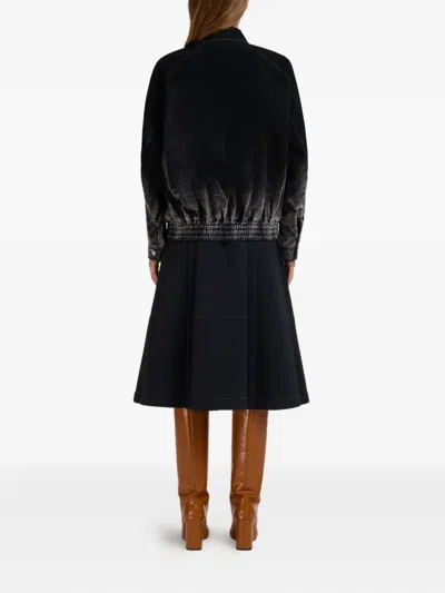 Marni Washed Zip-up Bomber Jacket In Black