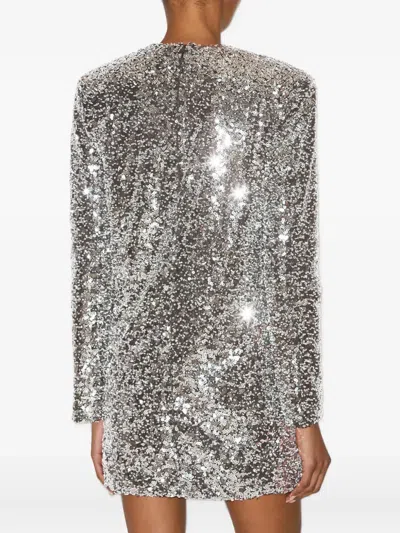 Isabel Marant Heliane Embellished Tulle Mini Dress In Silver
