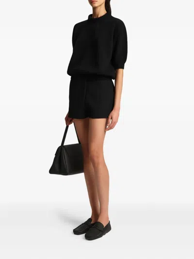Khaite Faye Short Sleeve Sweater In Black