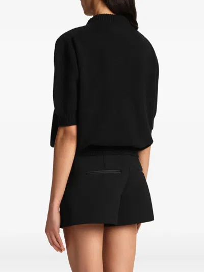 Khaite Faye Short Sleeve Sweater In Black
