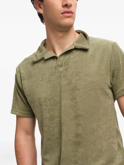 Peninsula Swimwear Short Sleeve Polo Shirt In Green