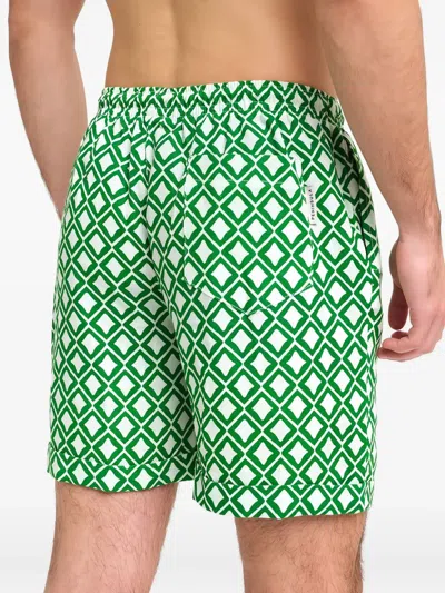Peninsula Swimwear Geometric-print Shorts In Green