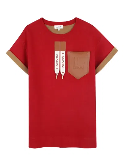 Lanvin Enfant Colourblock Pocket Dress In Red