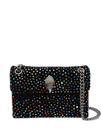 Kurt Geiger Mini Velvet Kensington Crossbody Bag In Black