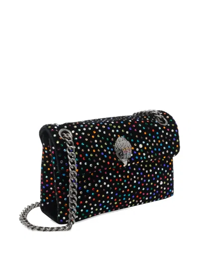 Kurt Geiger Mini Velvet Kensington Crossbody Bag In Black