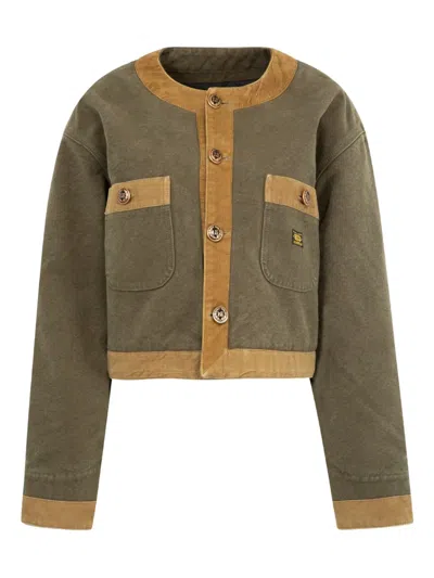 R13 Cord Trimmed Chore Jacket In Brown