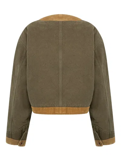 R13 Cord Trimmed Chore Jacket In Brown