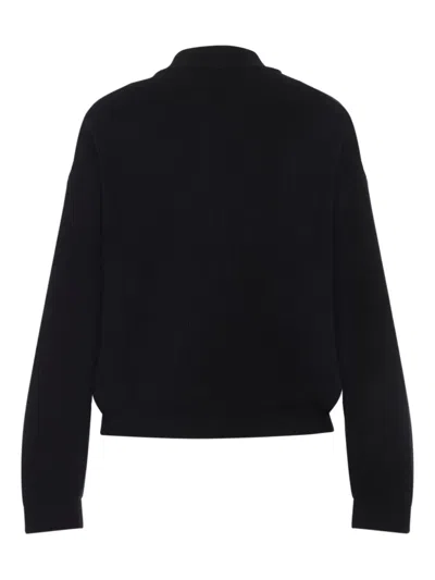 Fabiana Filippi Ribbed Virgin Wool Jacket With Signature Metal Accents In Black