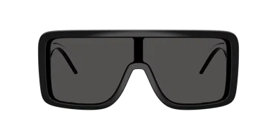 Dolce & Gabbana Logo Rectangle-frame Sunglasses In Black