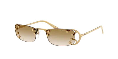 Prada Rectangle-frame Sunglasses In Gold