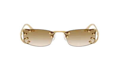 Prada Rectangle-frame Sunglasses In Gold