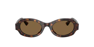 Giorgio Armani Tortoiseshell Oval-frame Sunglasses In Brown