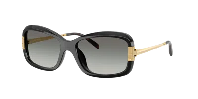 Tory Burch Embellished-temples Geometric Sunglasses In Gray