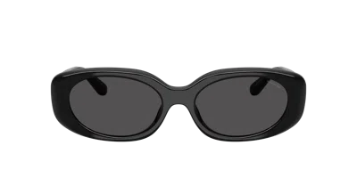 Coach Quilted Oval Rectangle Sunglasses In Black