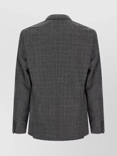 Pal Zileri Check Pattern Notch Lapel Blazer In Gray