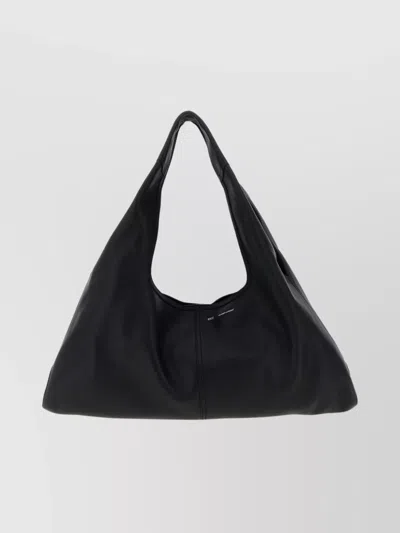 Ami Alexandre Mattiussi Etienne Leather Trapezoid Shoulder Bag In Black