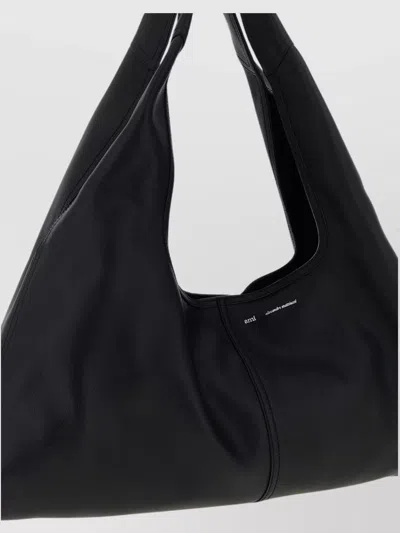 Ami Alexandre Mattiussi Etienne Leather Trapezoid Shoulder Bag In Black