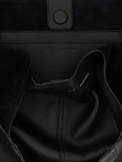 Ami Alexandre Mattiussi Etienne Leather Trapezoid Shoulder Bag In Black