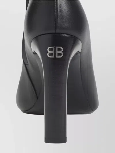 Balenciaga Ankle Bootie With Round Toe Design In Black