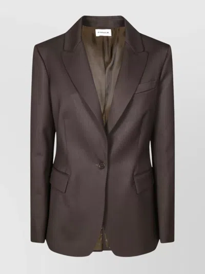P.a.r.o.s.h Luxe Single-breasted Tailored Jacket With Classic Lapel In Brown