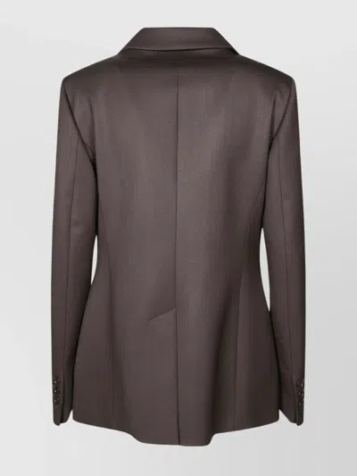 P.a.r.o.s.h Luxe Single-breasted Tailored Jacket With Classic Lapel In Brown