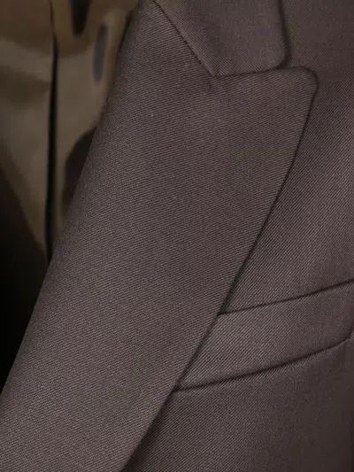 P.a.r.o.s.h Luxe Single-breasted Tailored Jacket With Classic Lapel In Brown