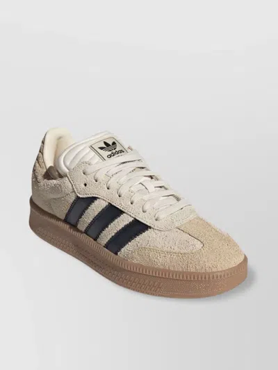 Adidas Originals Suede Sneakers With Gum Sole And Stripes In Neutral