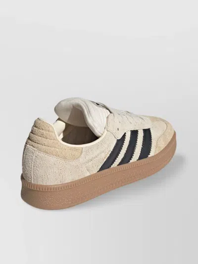 Adidas Originals Suede Sneakers With Gum Sole And Stripes In Neutral