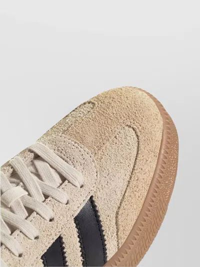 Adidas Originals Suede Sneakers With Gum Sole And Stripes In Neutral