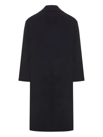 Hevo Double-breasted Wool Coat In Black