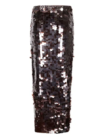 P.a.r.o.s.h Sequinned Skirt In Black