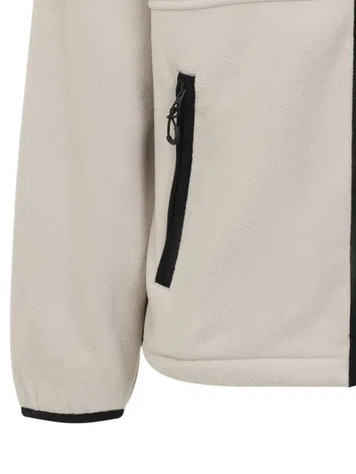 Carhartt Fleece Jacket With Adjustable Hood And Zippered Pockets In Neutral